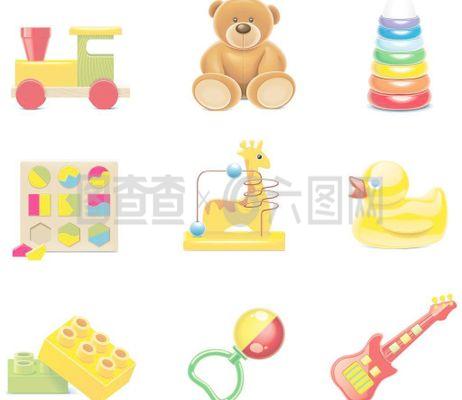 童趣的色彩 兒童玩具圖標圖片的創意與意義